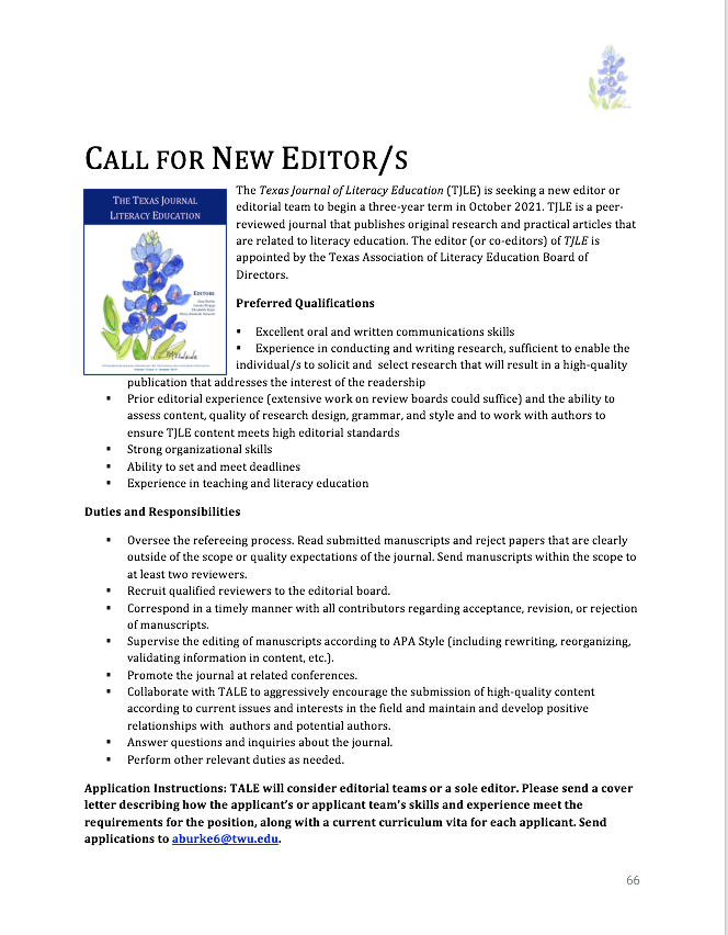 Image of the Call for Editors
